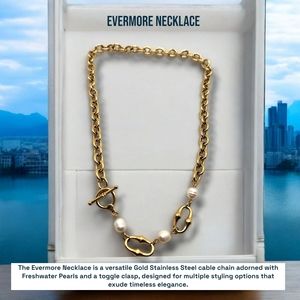 Gold Stainless Steel Freshwater Pearl necklace